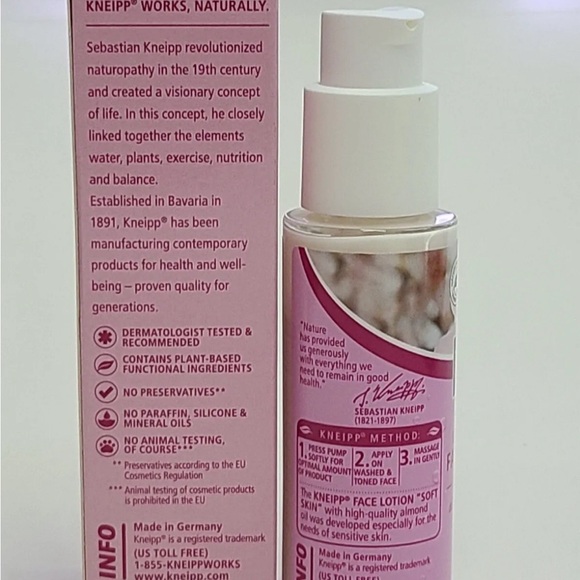 Kneipp Light Weight Face Lotion Soft Skin Almond Blossom 1.69 Oz New - Picture 5 of 7